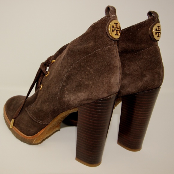 Tory Burch Ankle Suede Bootie Rubber Sole 9.5 - Picture 3 of 8